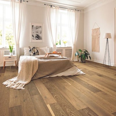 hardwood floors in a Turlock bedroom