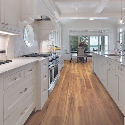 wood look laminate floors in a Turlock kitchen